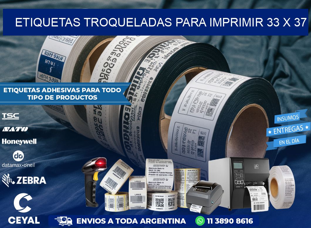 ETIQUETAS TROQUELADAS PARA IMPRIMIR 33 x 37