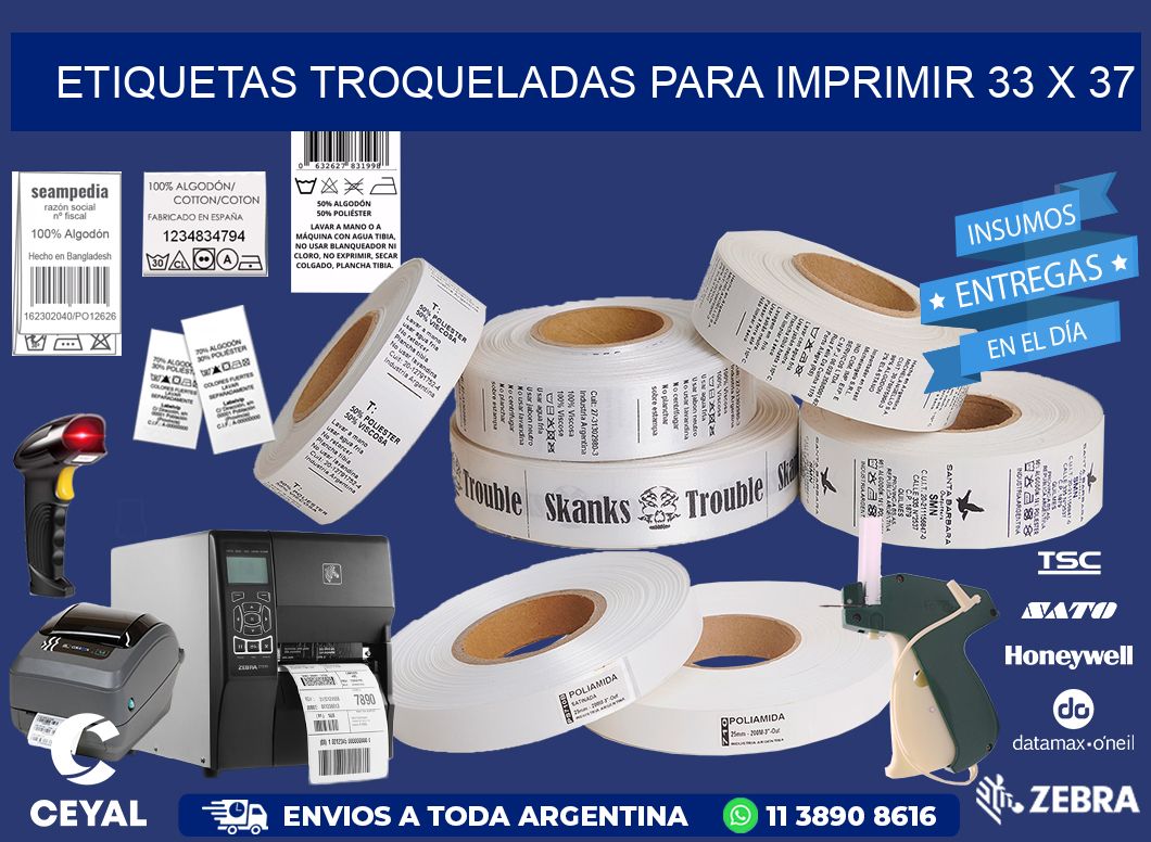 ETIQUETAS TROQUELADAS PARA IMPRIMIR 33 x 37