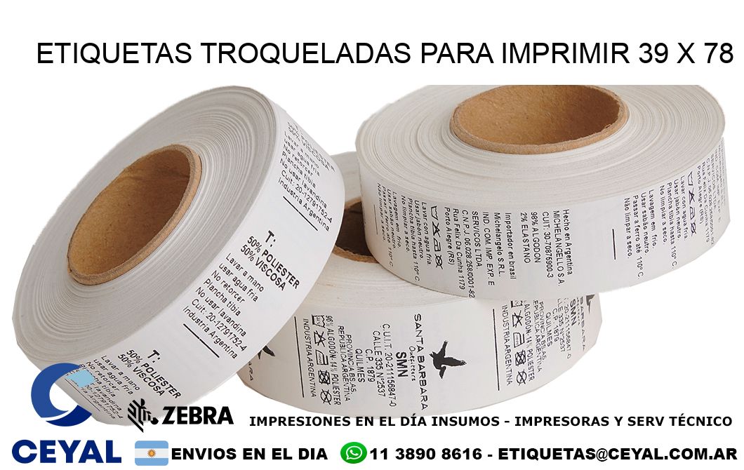 ETIQUETAS TROQUELADAS PARA IMPRIMIR 39 x 78