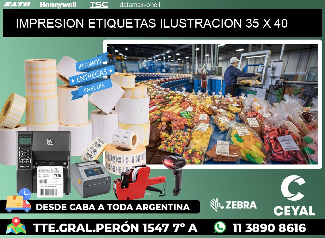 IMPRESION ETIQUETAS ILUSTRACION 35 x 40