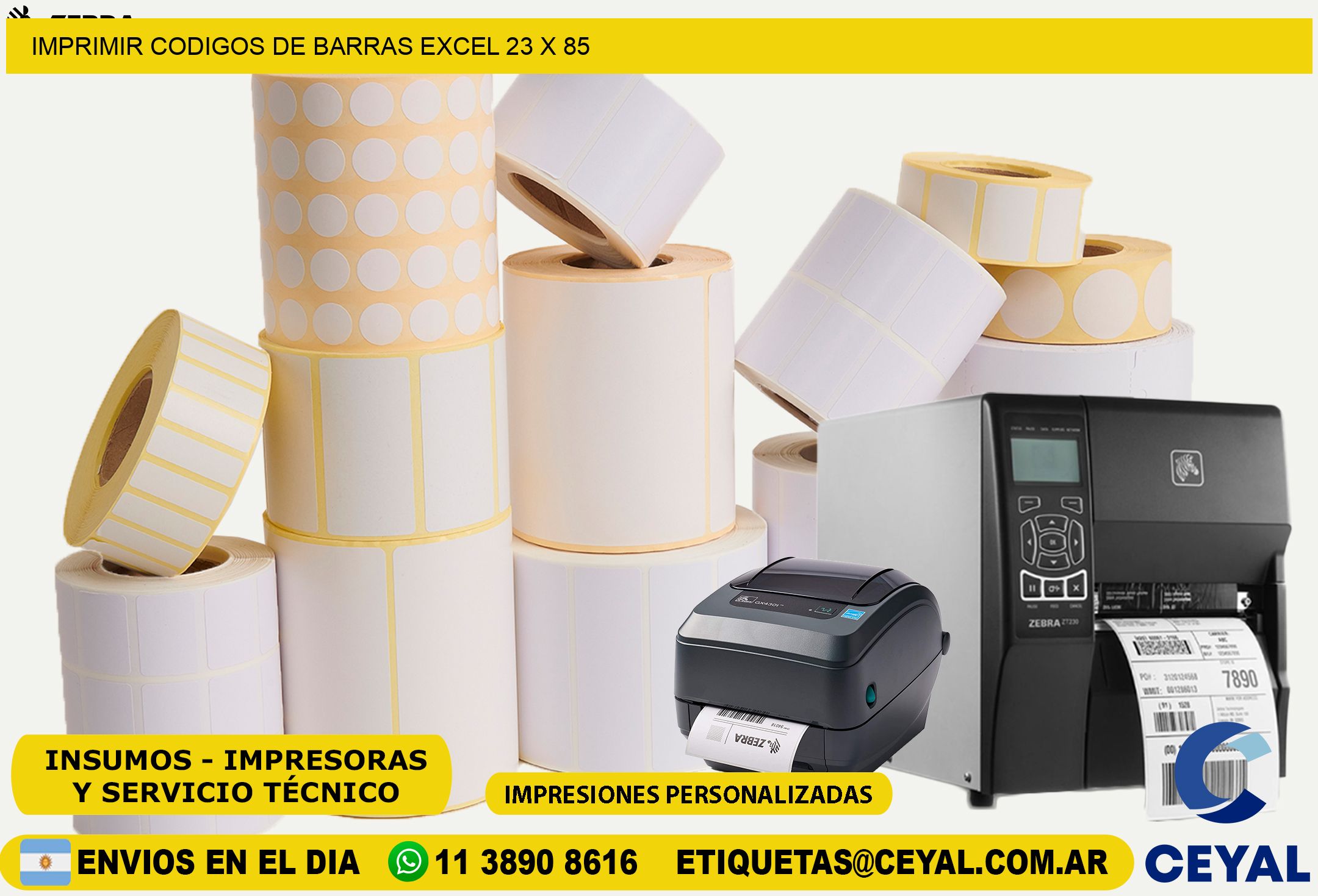 IMPRIMIR CODIGOS DE BARRAS EXCEL 23 x 85