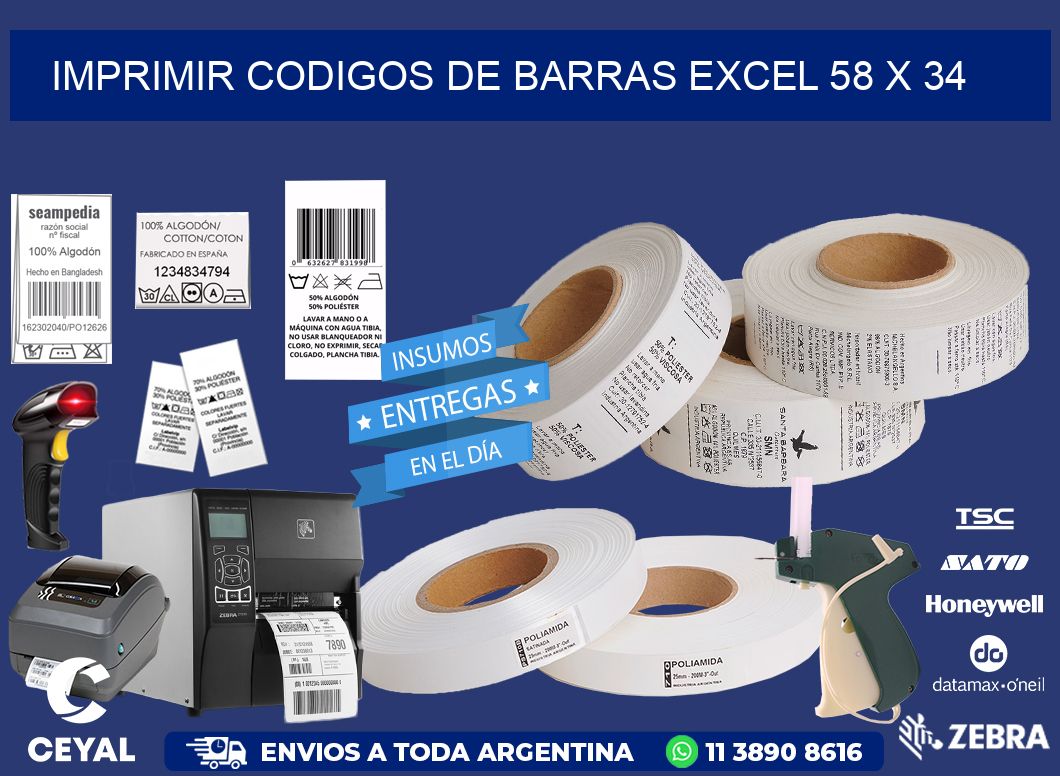 IMPRIMIR CODIGOS DE BARRAS EXCEL 58 x 34