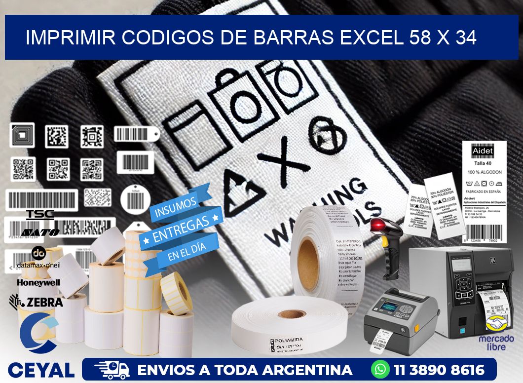 IMPRIMIR CODIGOS DE BARRAS EXCEL 58 x 34