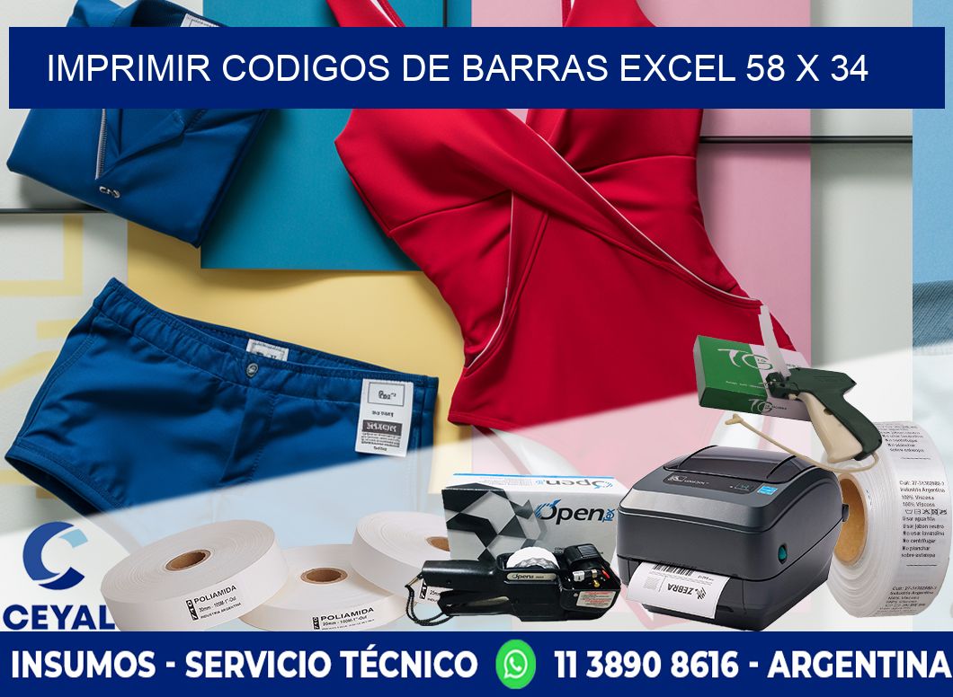 IMPRIMIR CODIGOS DE BARRAS EXCEL 58 x 34