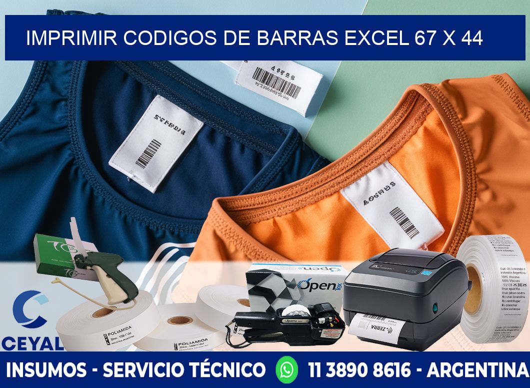 IMPRIMIR CODIGOS DE BARRAS EXCEL 67 x 44