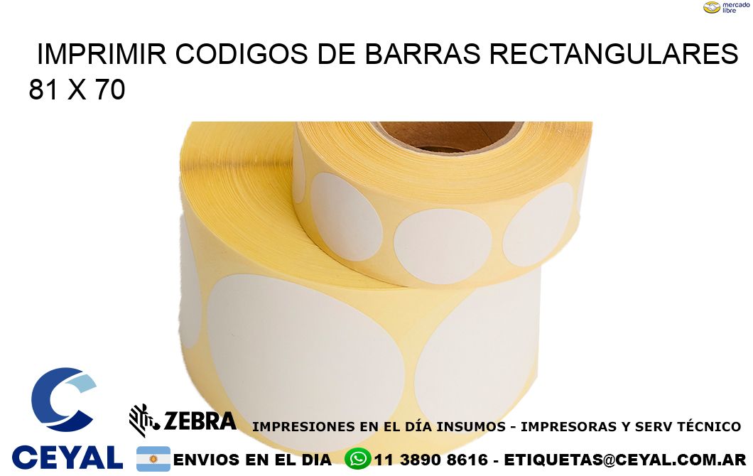 IMPRIMIR CODIGOS DE BARRAS RECTANGULARES 81 x 70