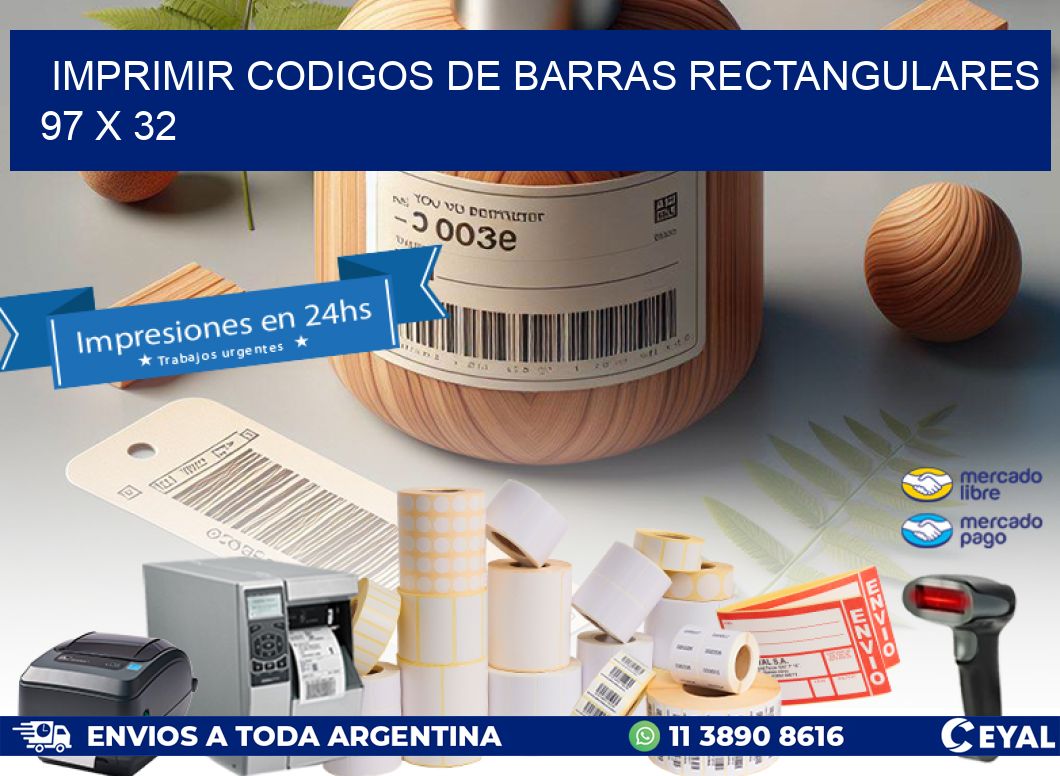 IMPRIMIR CODIGOS DE BARRAS RECTANGULARES 97 x 32