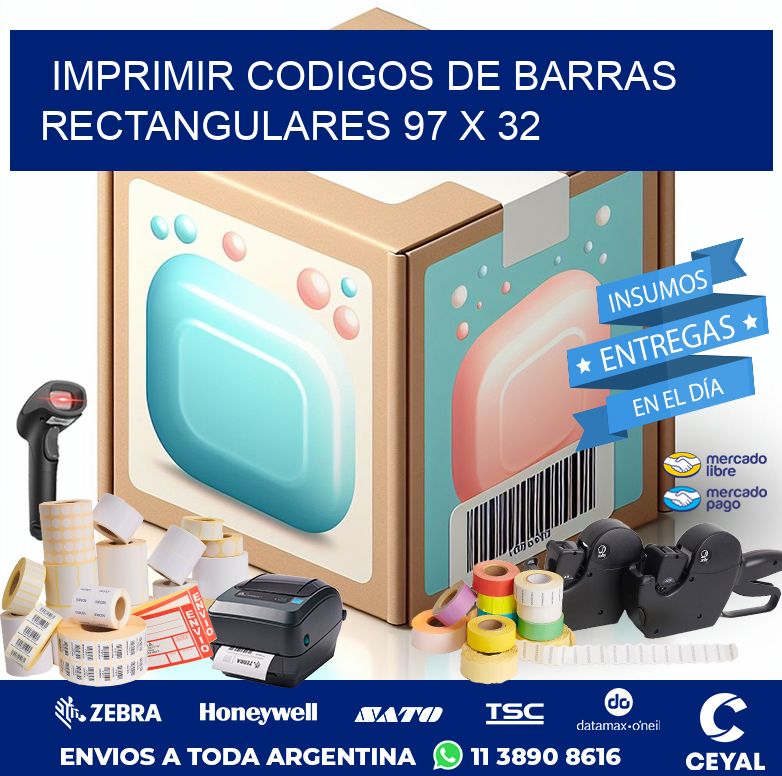 IMPRIMIR CODIGOS DE BARRAS RECTANGULARES 97 x 32