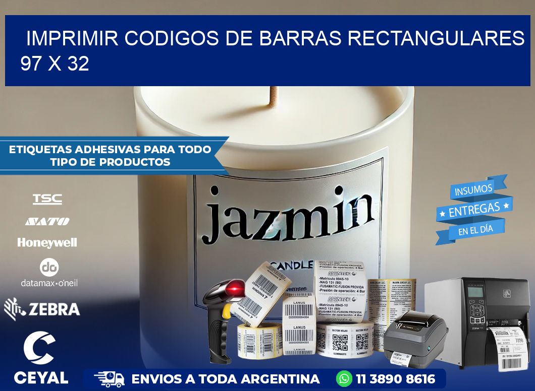 IMPRIMIR CODIGOS DE BARRAS RECTANGULARES 97 x 32