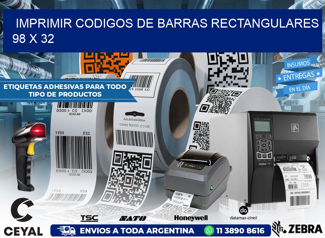 IMPRIMIR CODIGOS DE BARRAS RECTANGULARES 98 x 32
