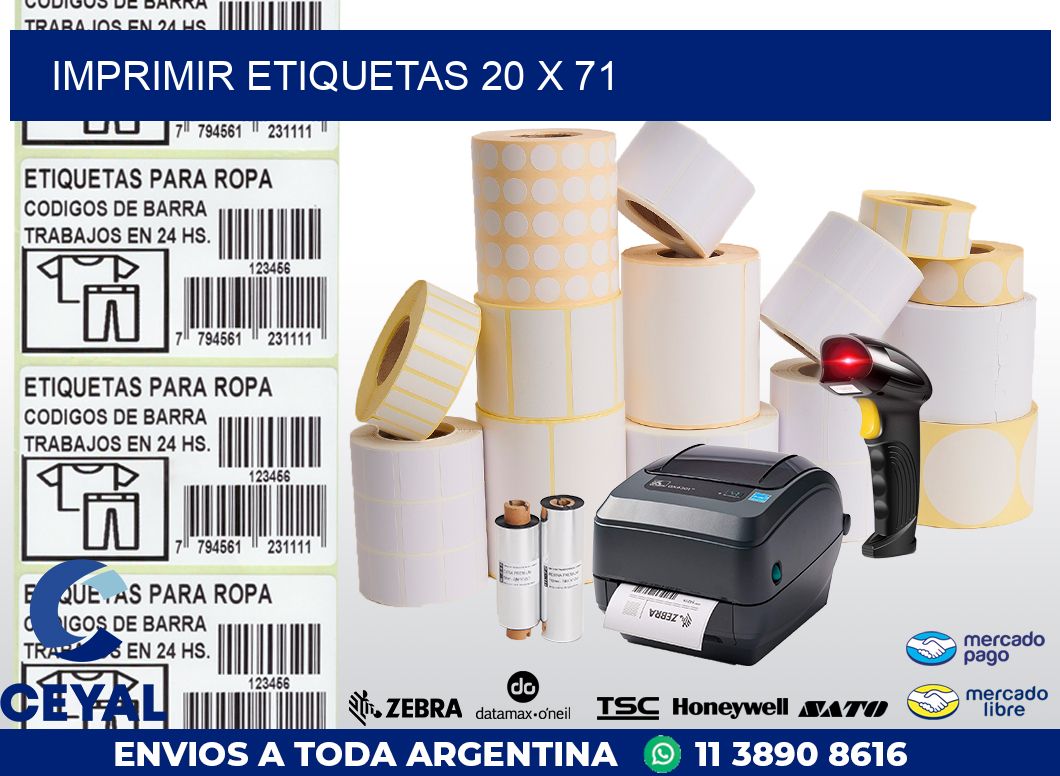 IMPRIMIR ETIQUETAS 20 x 71