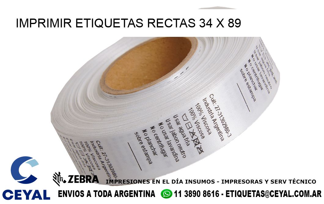 IMPRIMIR ETIQUETAS RECTAS 34 x 89