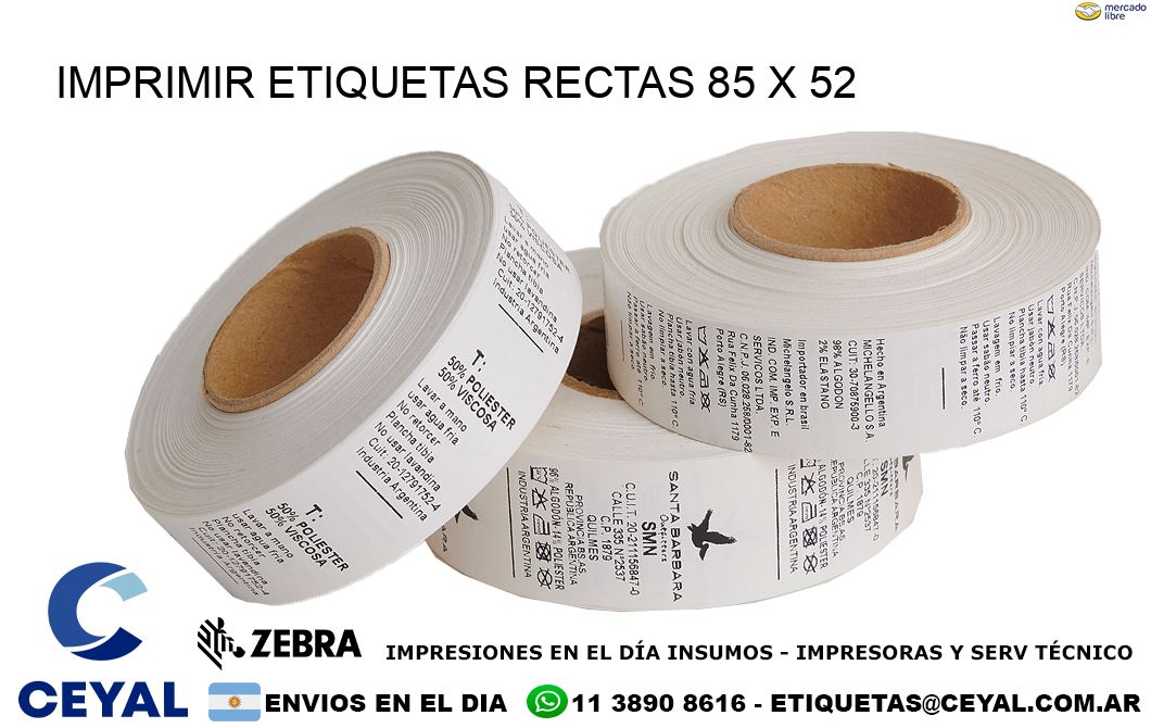 IMPRIMIR ETIQUETAS RECTAS 85 x 52