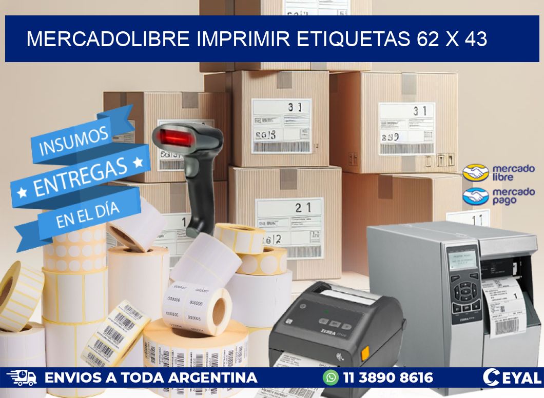 MERCADOLIBRE IMPRIMIR ETIQUETAS 62 x 43