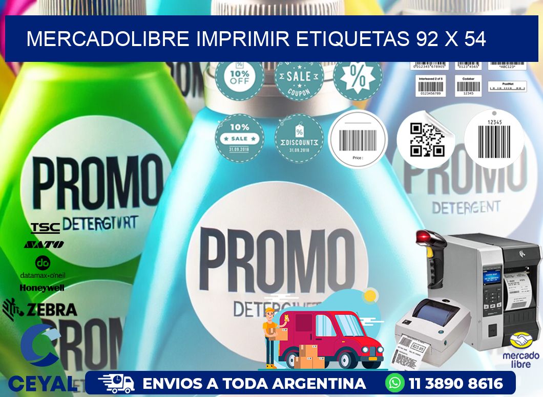 MERCADOLIBRE IMPRIMIR ETIQUETAS 92 x 54