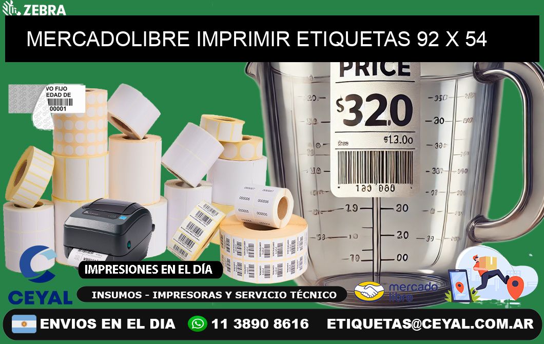 MERCADOLIBRE IMPRIMIR ETIQUETAS 92 x 54