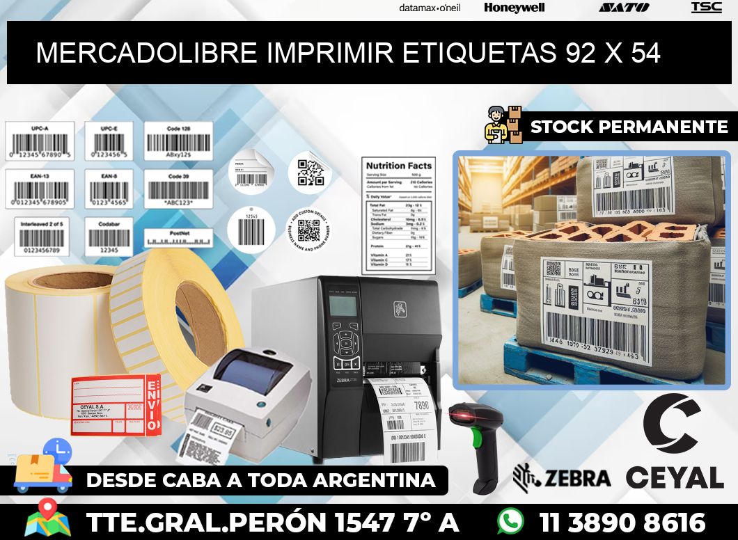 MERCADOLIBRE IMPRIMIR ETIQUETAS 92 x 54