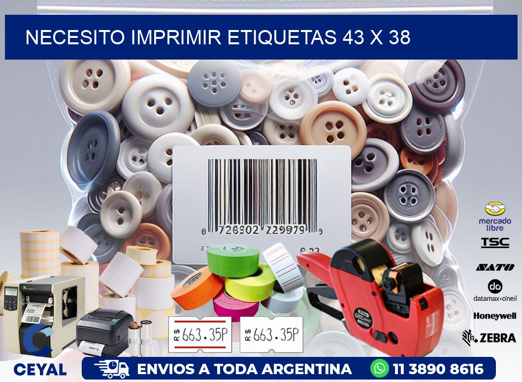 NECESITO IMPRIMIR ETIQUETAS 43 x 38
