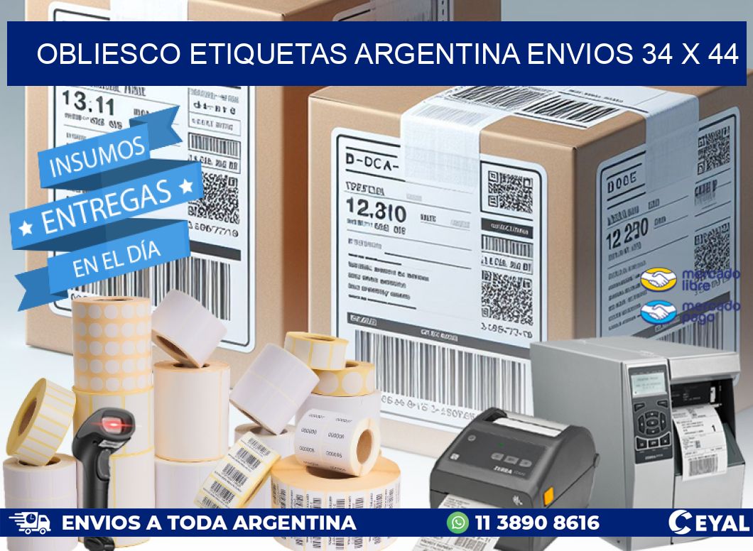 OBLIESCO ETIQUETAS ARGENTINA ENVIOS 34 x 44