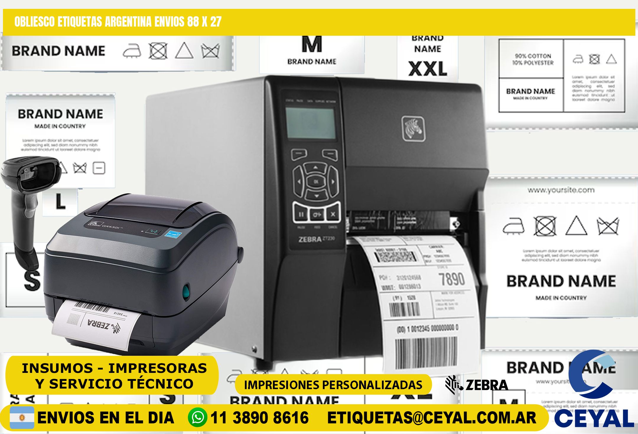 OBLIESCO ETIQUETAS ARGENTINA ENVIOS 88 x 27