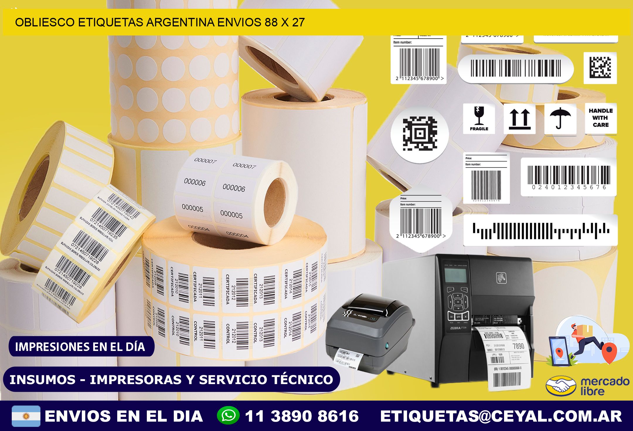 OBLIESCO ETIQUETAS ARGENTINA ENVIOS 88 x 27