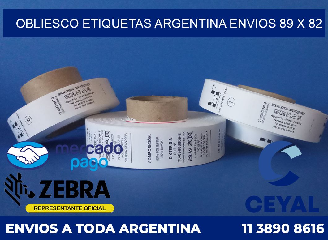 OBLIESCO ETIQUETAS ARGENTINA ENVIOS 89 x 82