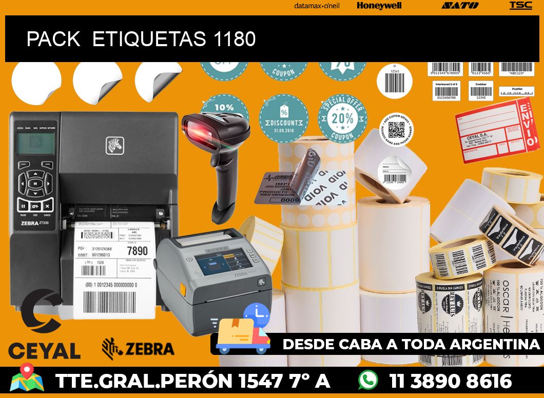PACK  ETIQUETAS 1180