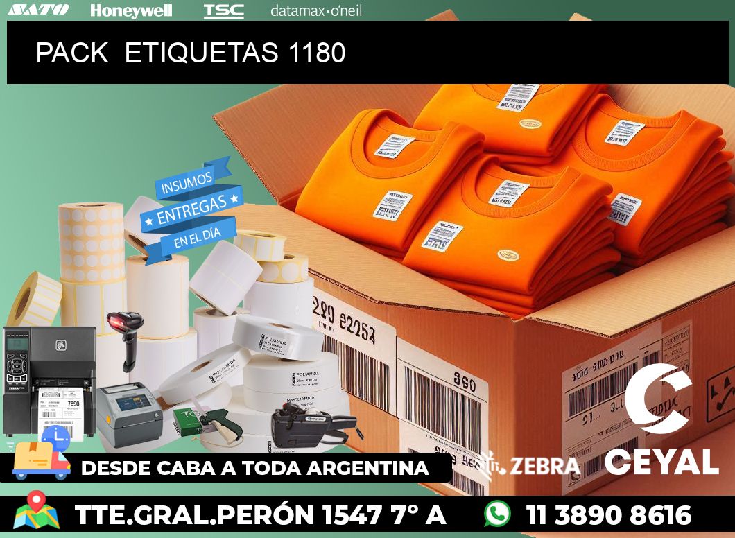 PACK  ETIQUETAS 1180