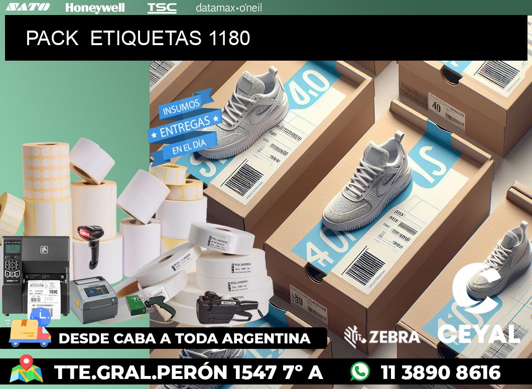 PACK  ETIQUETAS 1180