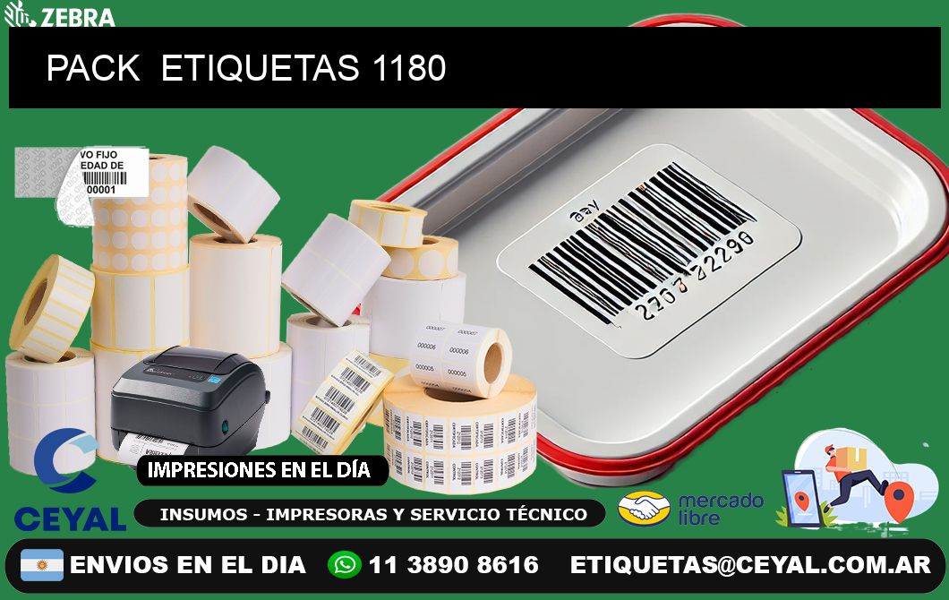 PACK  ETIQUETAS 1180