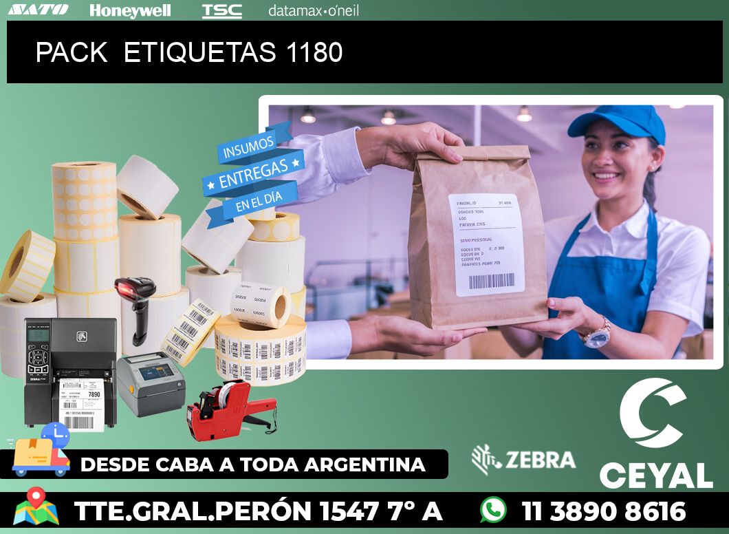 PACK  ETIQUETAS 1180