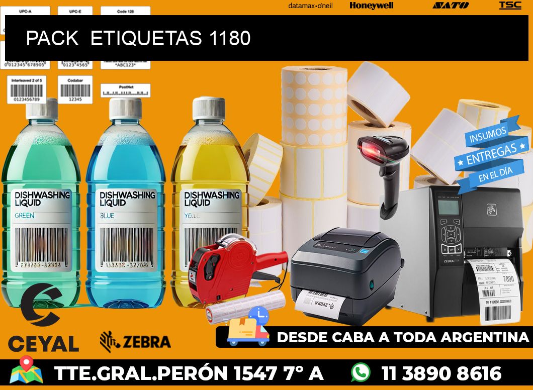 PACK  ETIQUETAS 1180