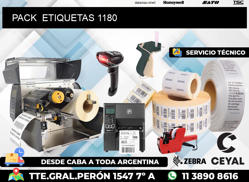 PACK  ETIQUETAS 1180