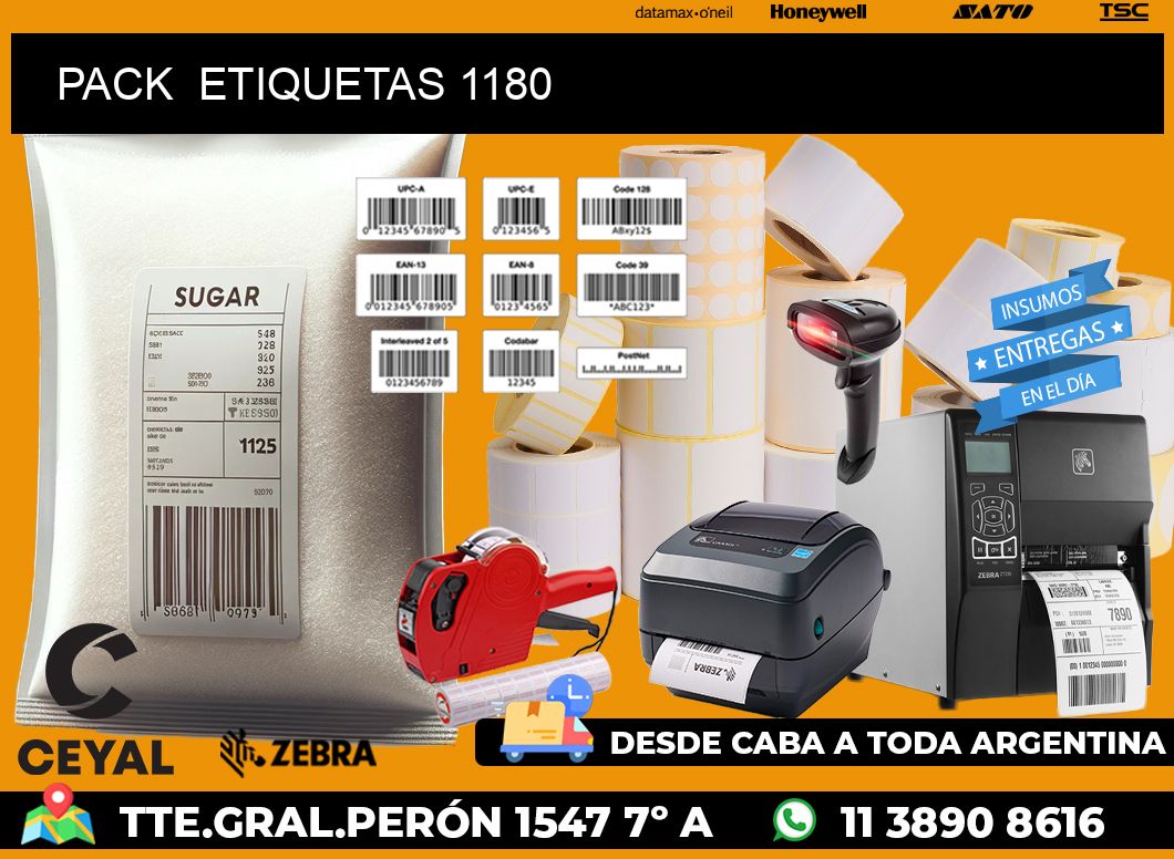 PACK  ETIQUETAS 1180