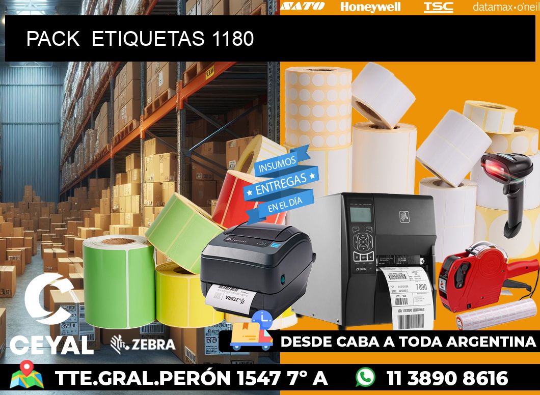 PACK  ETIQUETAS 1180