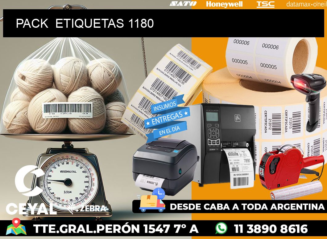 PACK  ETIQUETAS 1180