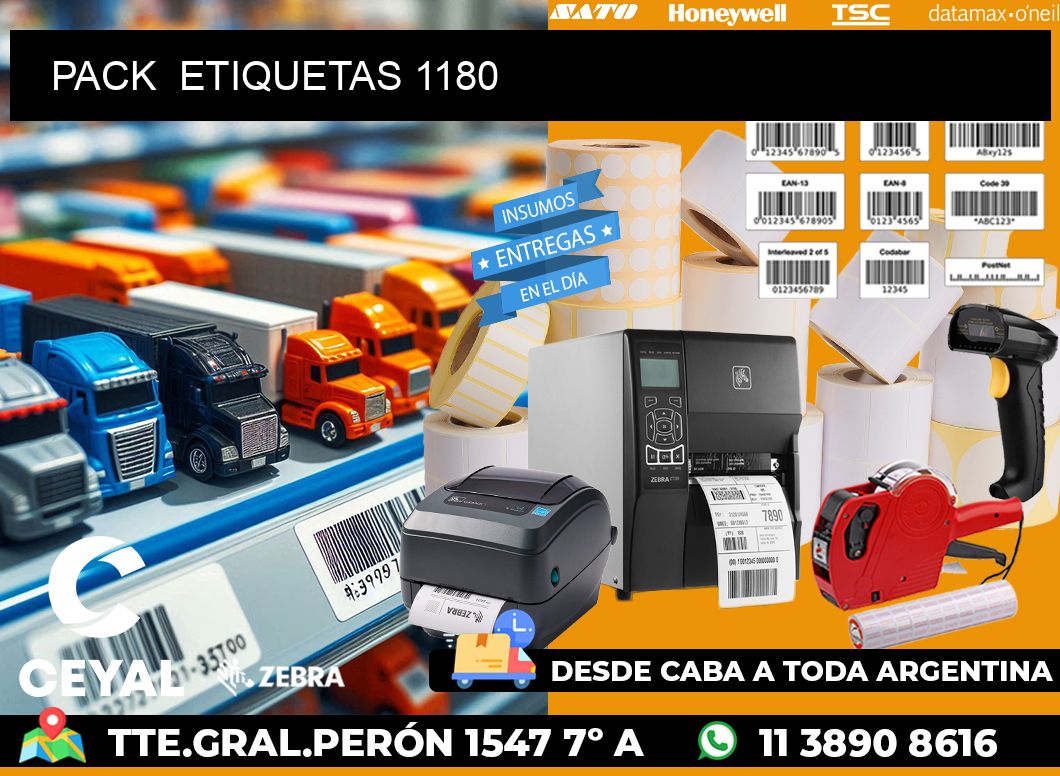 PACK  ETIQUETAS 1180