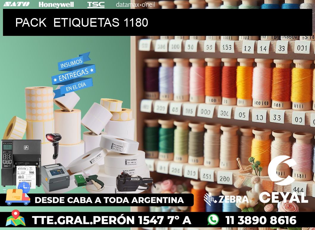 PACK  ETIQUETAS 1180