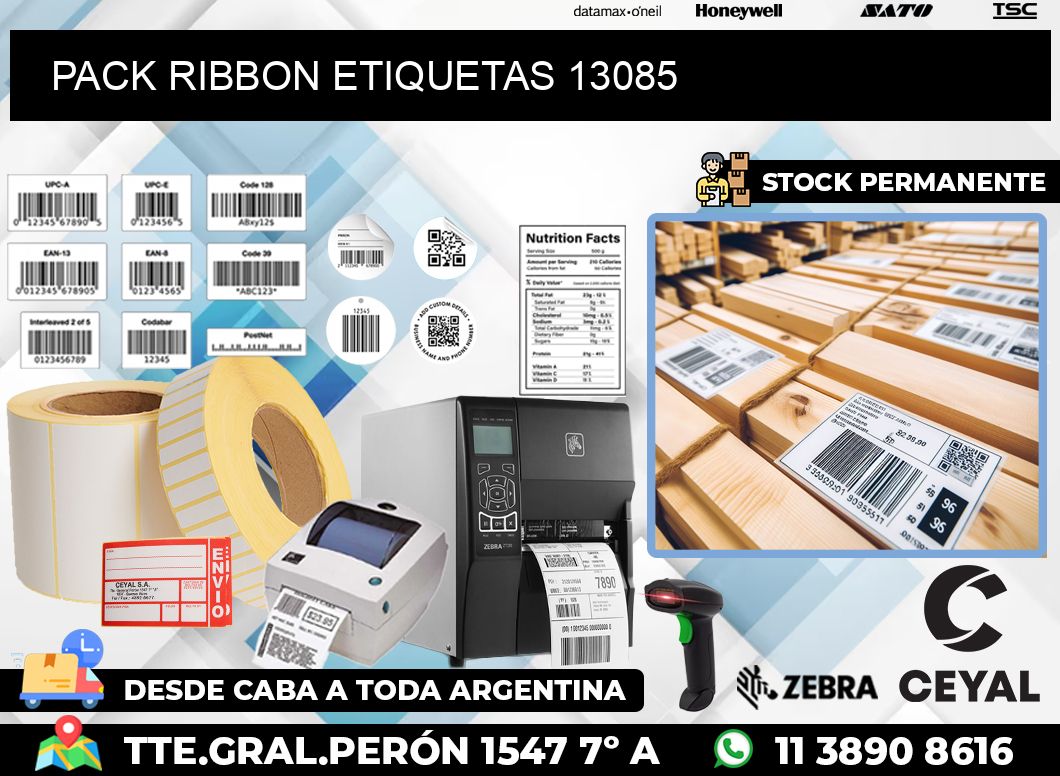 PACK RIBBON ETIQUETAS 13085