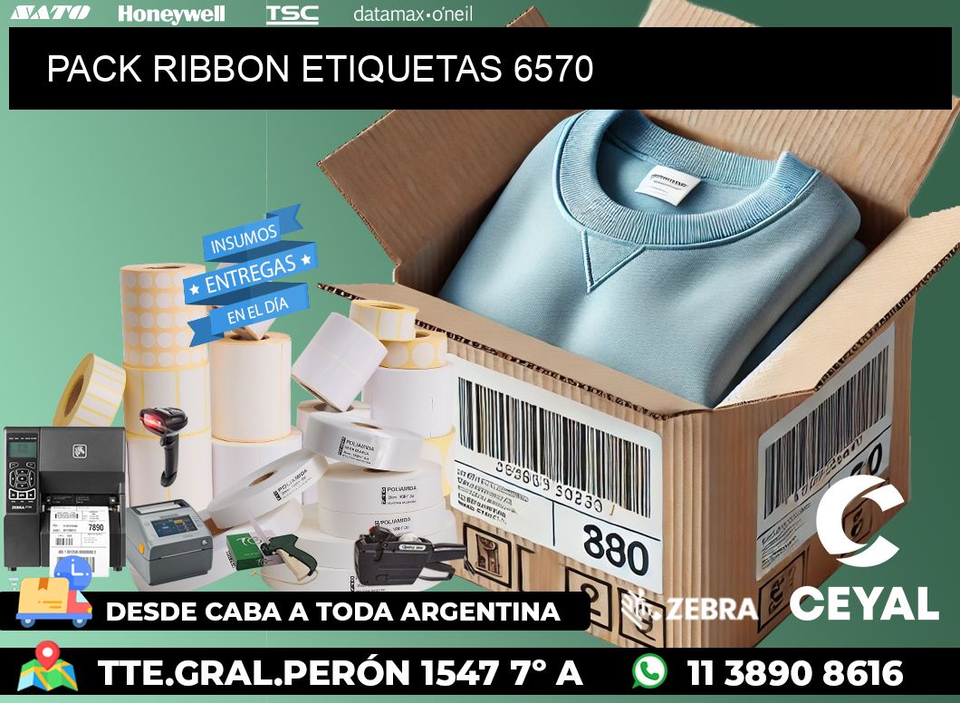 PACK RIBBON ETIQUETAS 6570