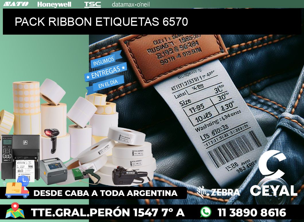 PACK RIBBON ETIQUETAS 6570