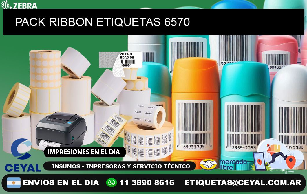 PACK RIBBON ETIQUETAS 6570