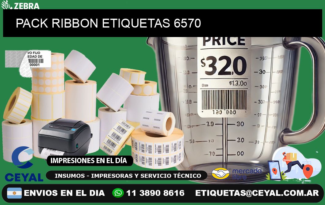 PACK RIBBON ETIQUETAS 6570