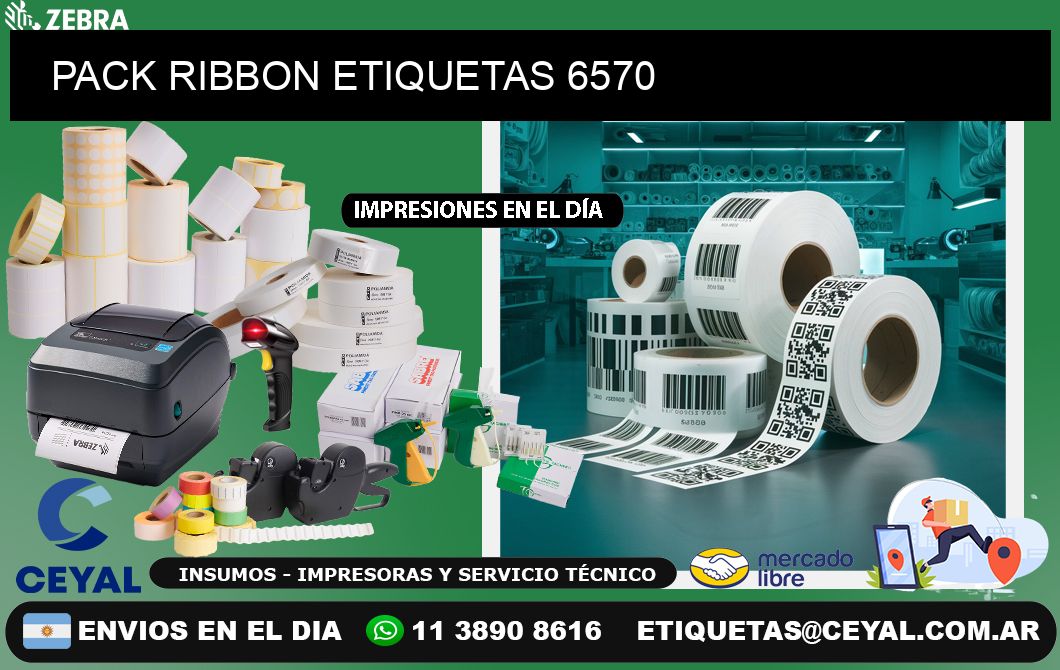 PACK RIBBON ETIQUETAS 6570