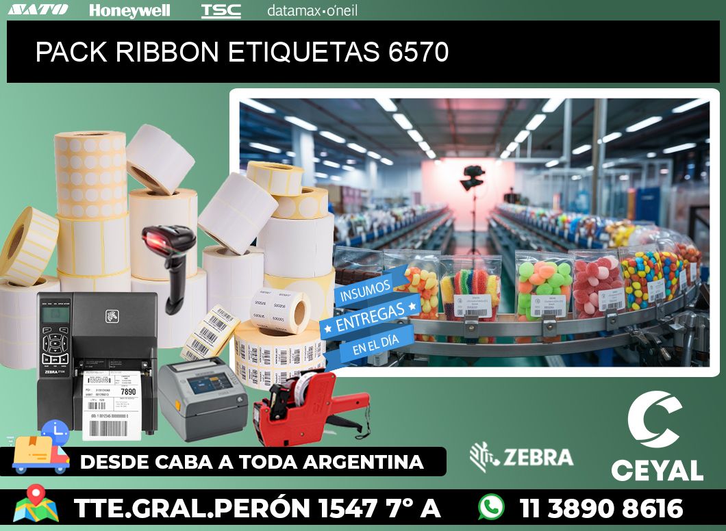 PACK RIBBON ETIQUETAS 6570