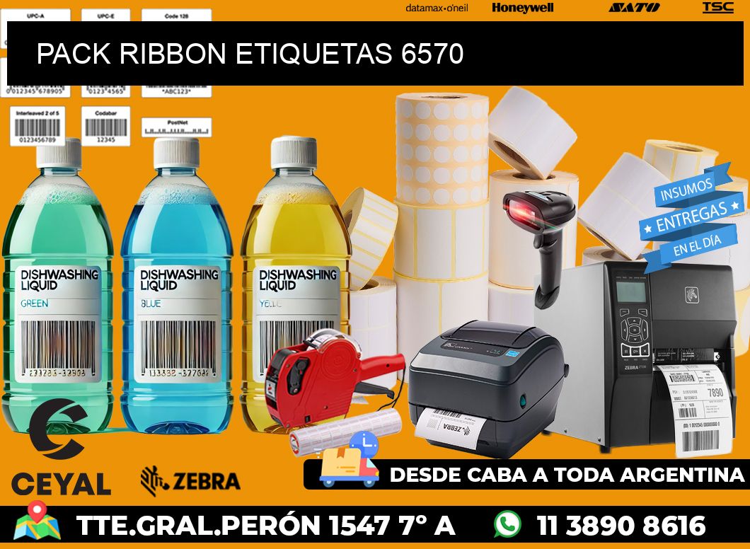 PACK RIBBON ETIQUETAS 6570