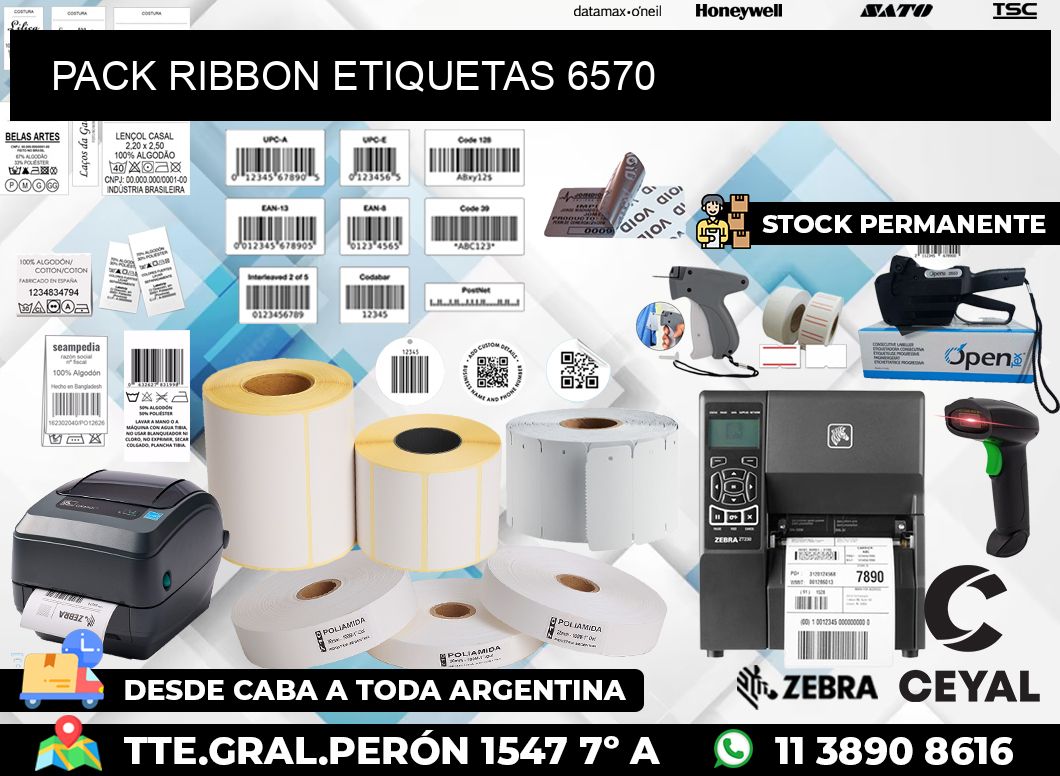 PACK RIBBON ETIQUETAS 6570