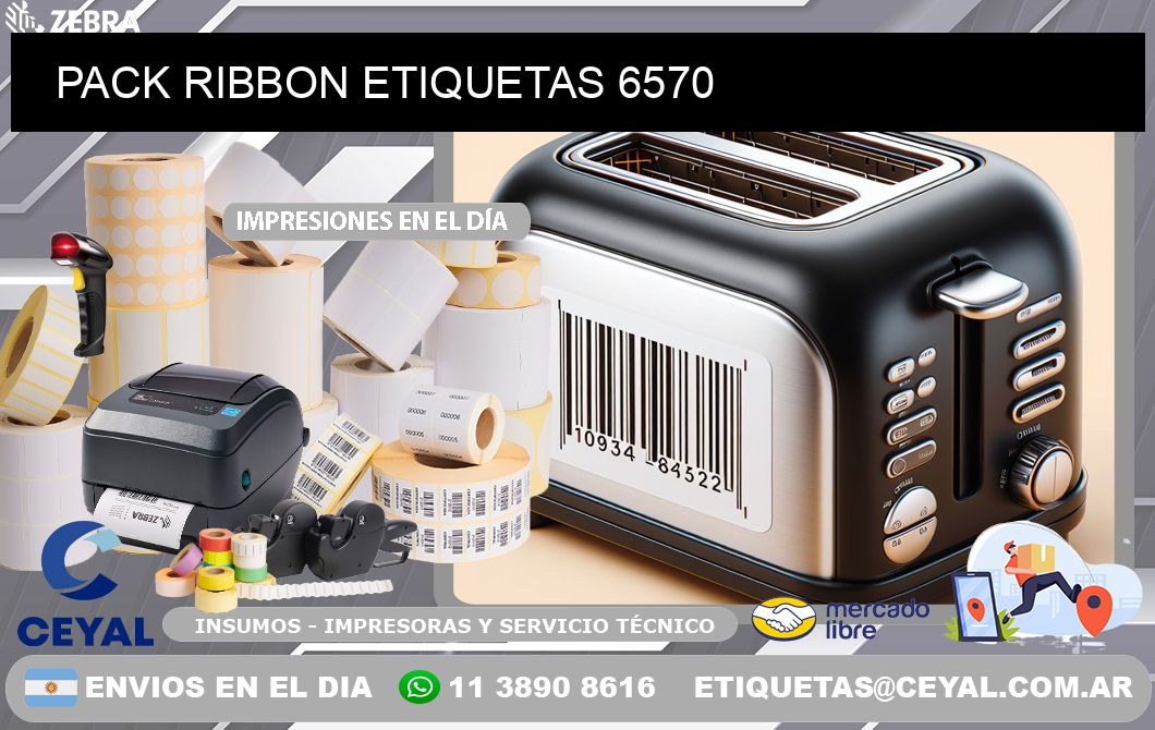 PACK RIBBON ETIQUETAS 6570