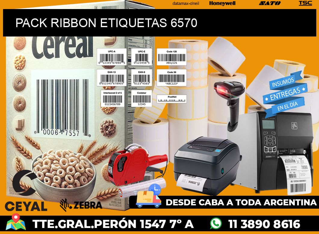 PACK RIBBON ETIQUETAS 6570