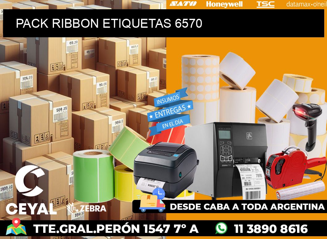 PACK RIBBON ETIQUETAS 6570